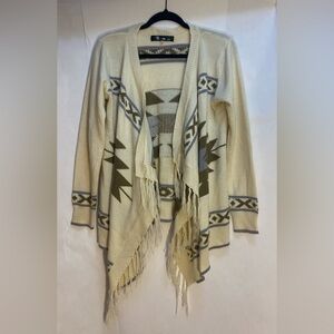 Woman’s Long Sleeve Sweater Cardigan Aztec Western Size Small